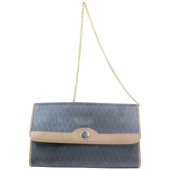 Vintage Dior Signature Oblique Trotter Chain Flap 870303 Coated Canvas Shoulder Bag