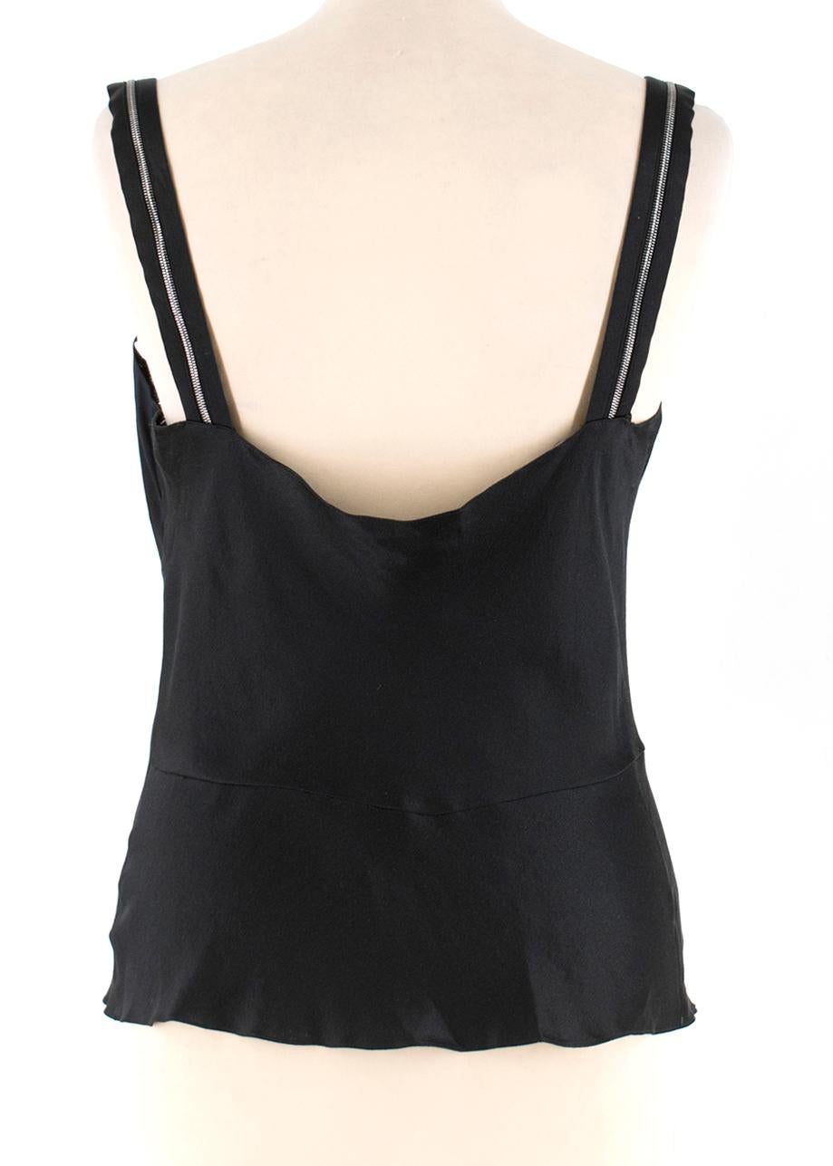 Black Dior Silk Camisole with Shoulder Zip Detail M UK12