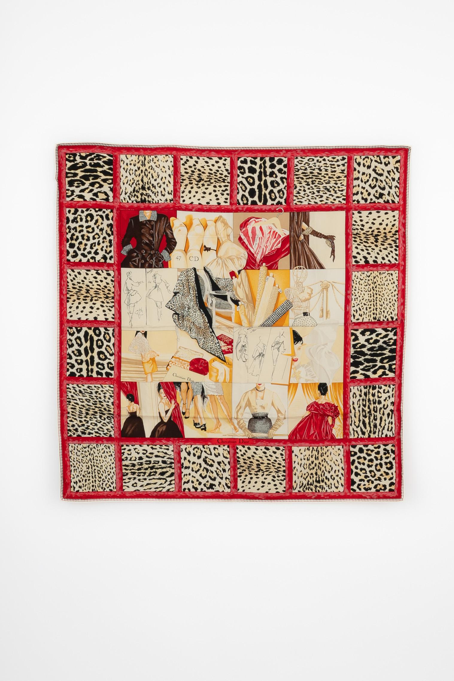 DIOR - (Fabricado en Francia) Foulard de seda rojo y beige estampado con figuras de mujer.

Estado:
Muy buen estado

Dimensiones:
90 cm x 90 cm

SKU:FFD10