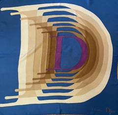 Dior Silk Scarf Large D Logo