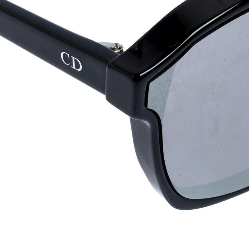 Dior Silver and Black/Grey Mirrored 8070T Dior Abstract Wayfarer Sunglasses In Excellent Condition In Dubai, Al Qouz 2