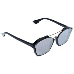 Dior Silber und Schwarz/grau verspiegelte 8070T Dior Abstrakte Wayfarer-Sonnenbrille