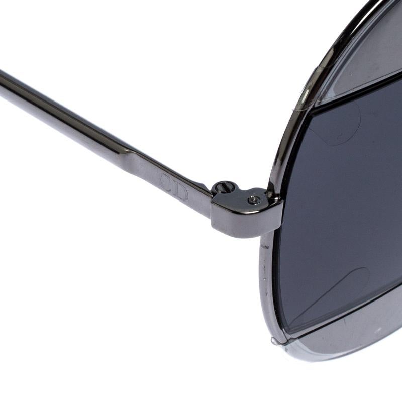 Dior Silver/Black Diorsplit1 Aviator Sunglasses In Excellent Condition In Dubai, Al Qouz 2