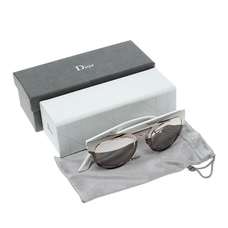 Dior Silver/Brown Gradient Mirrored LMJ96 Chromic Sunglasses In Good Condition In Dubai, Al Qouz 2