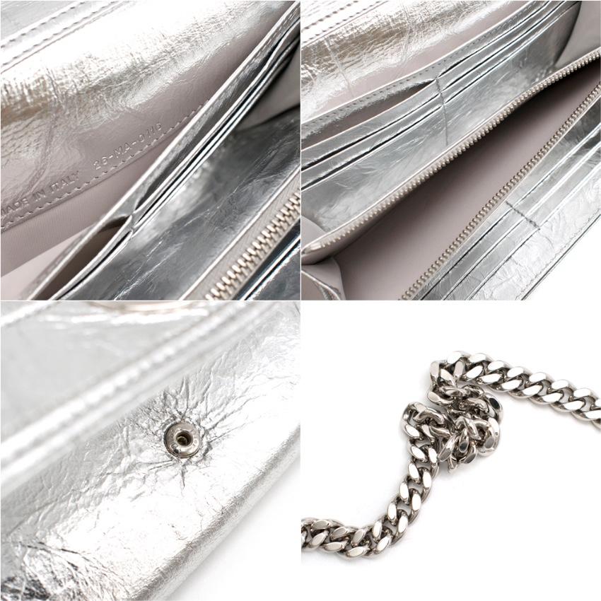 Women's Dior Silver Calfskin Diorama Wallet on Chain 19cm For Sale