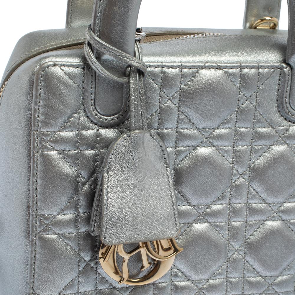 Dior Silber Cannage Leder Lily Tasche 8