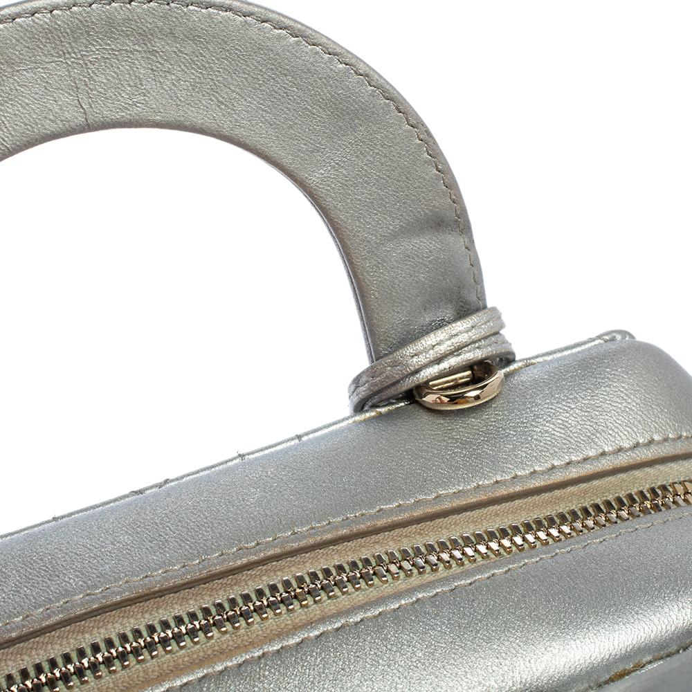 Dior Silber Cannage Leder Lily Tasche 9