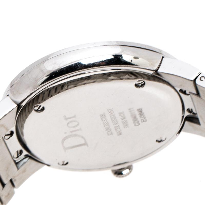 Dior Silver Diamonds La D De Dior CD043111 Women's Wristwatch 38 mm In Good Condition In Dubai, Al Qouz 2