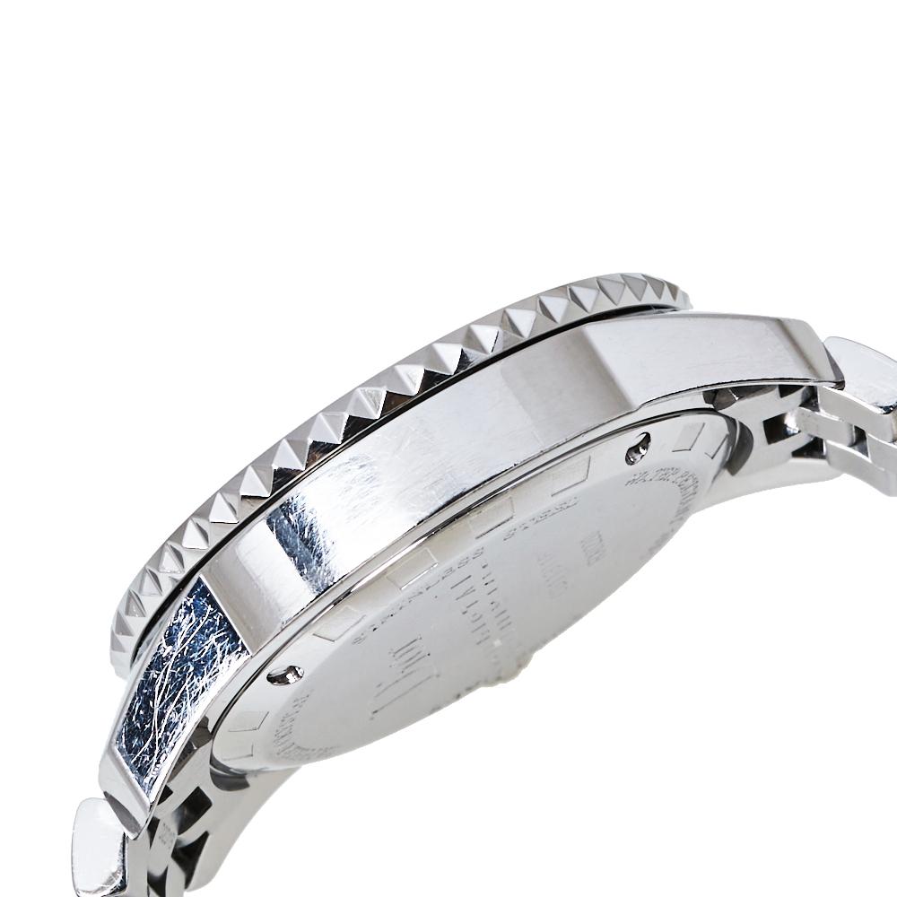 Dior Silver Grey Crystal Stainless Steel CD113116 Women's Wristwatch 33MM In Good Condition In Dubai, Al Qouz 2