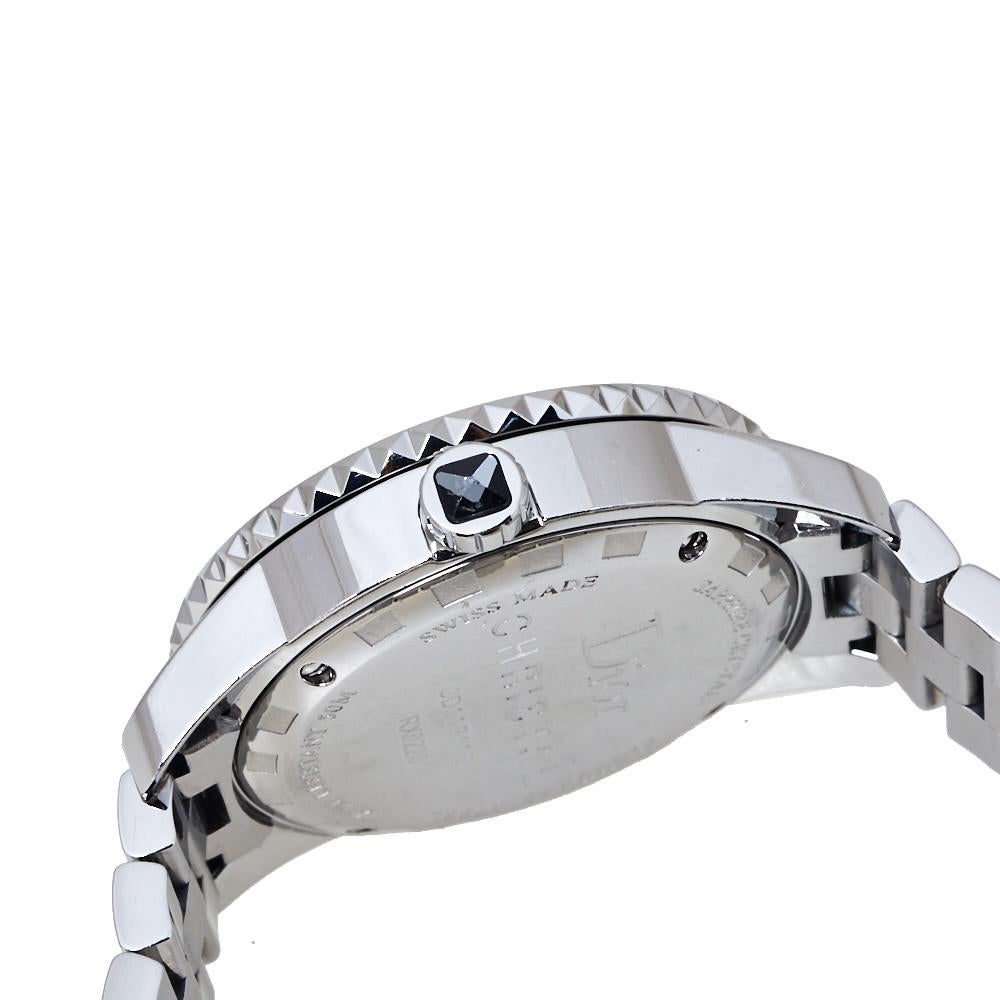 Dior Silver Grey Crystal Stainless Steel CD113116 Women's Wristwatch 33MM 1