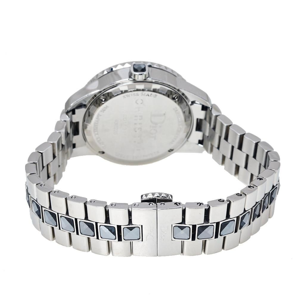 Dior Silver Grey Crystal Stainless Steel CD113116 Women's Wristwatch 33MM 2