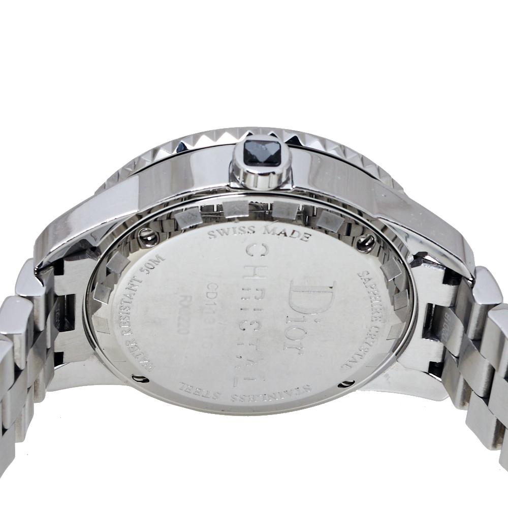 Dior Silver Grey Crystal Stainless Steel CD113116 Women's Wristwatch 33MM 3