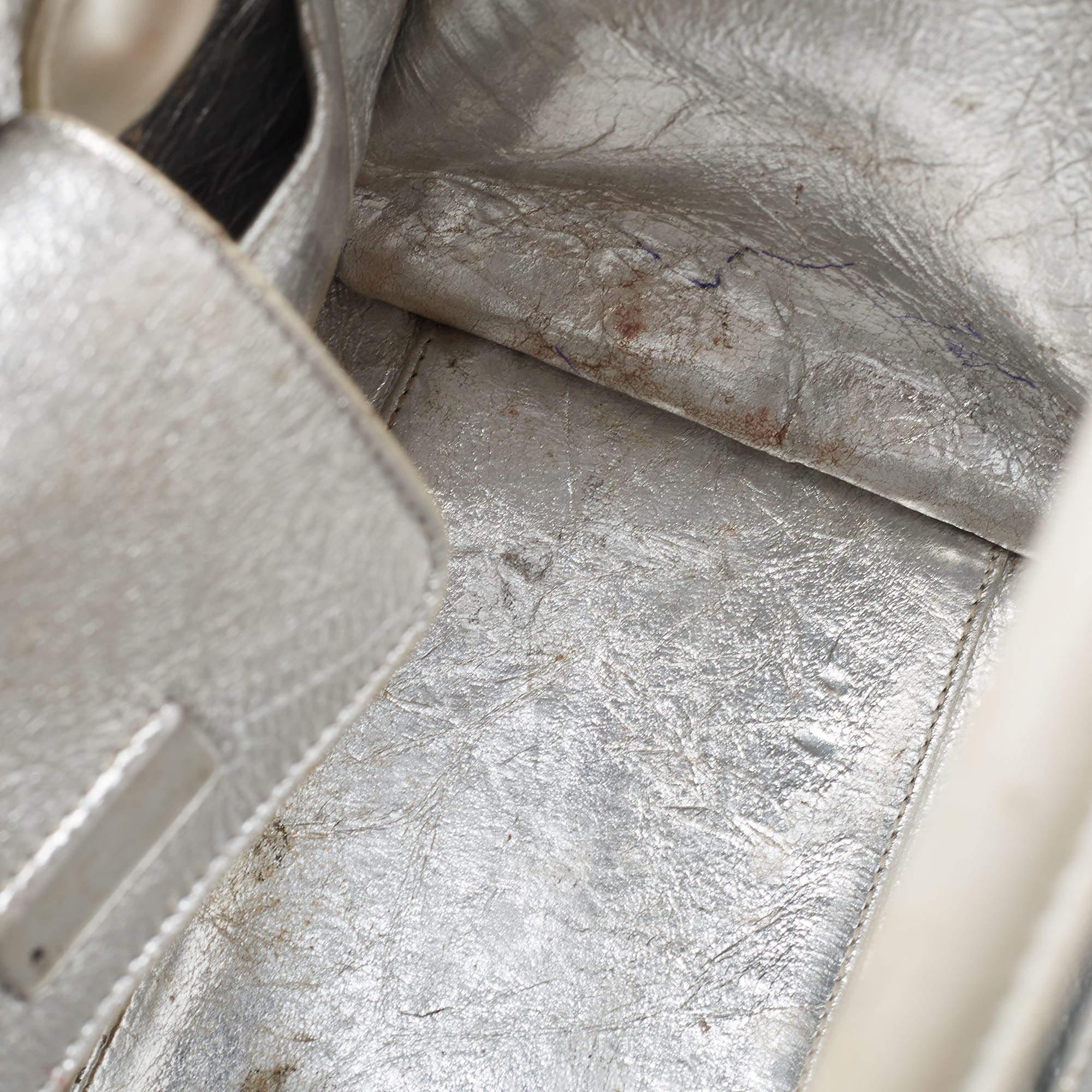 Dior Silver Laminated Leather Medium Diorever Bag 7