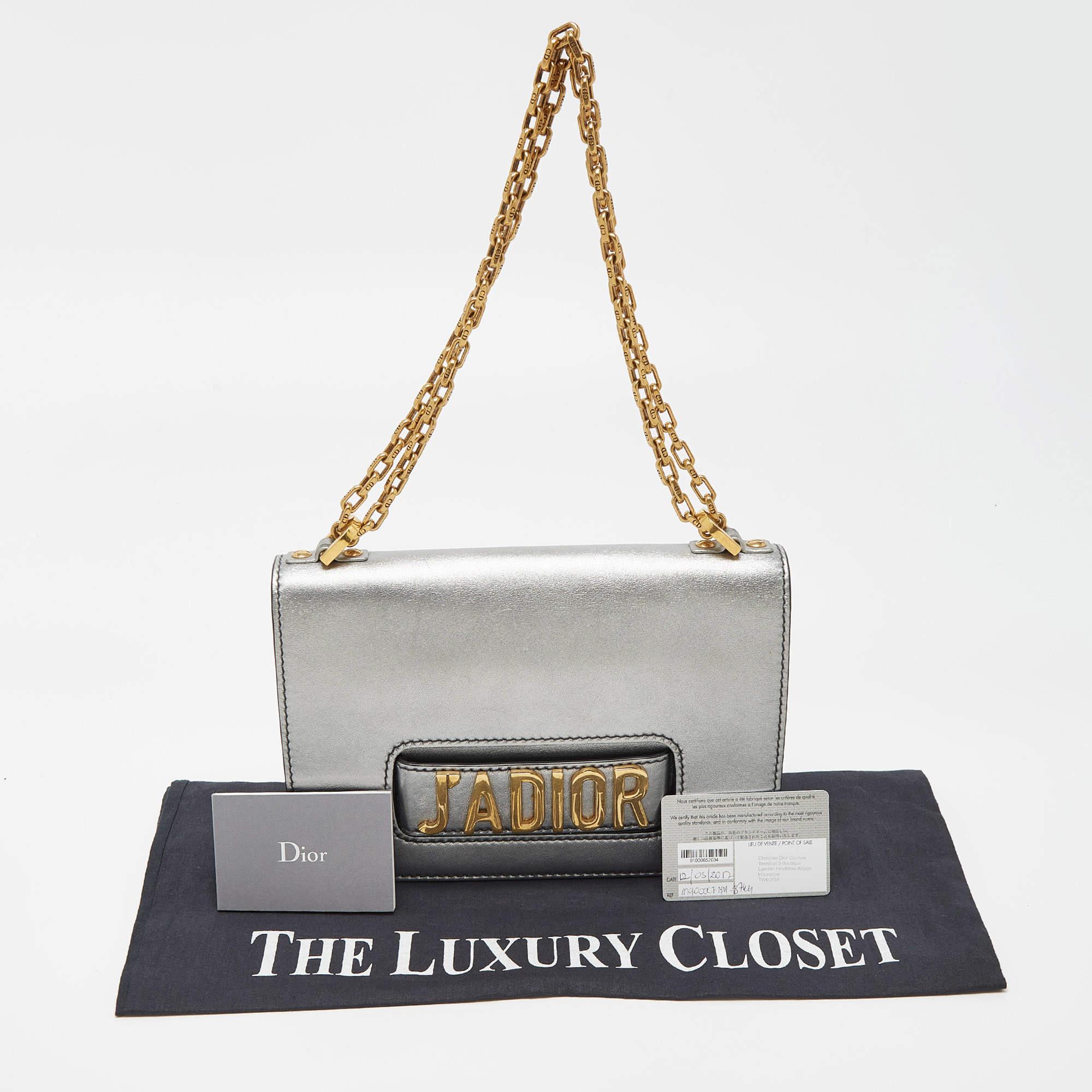 Dior Silver Leather J’adior Flap Shoulder Bag 6