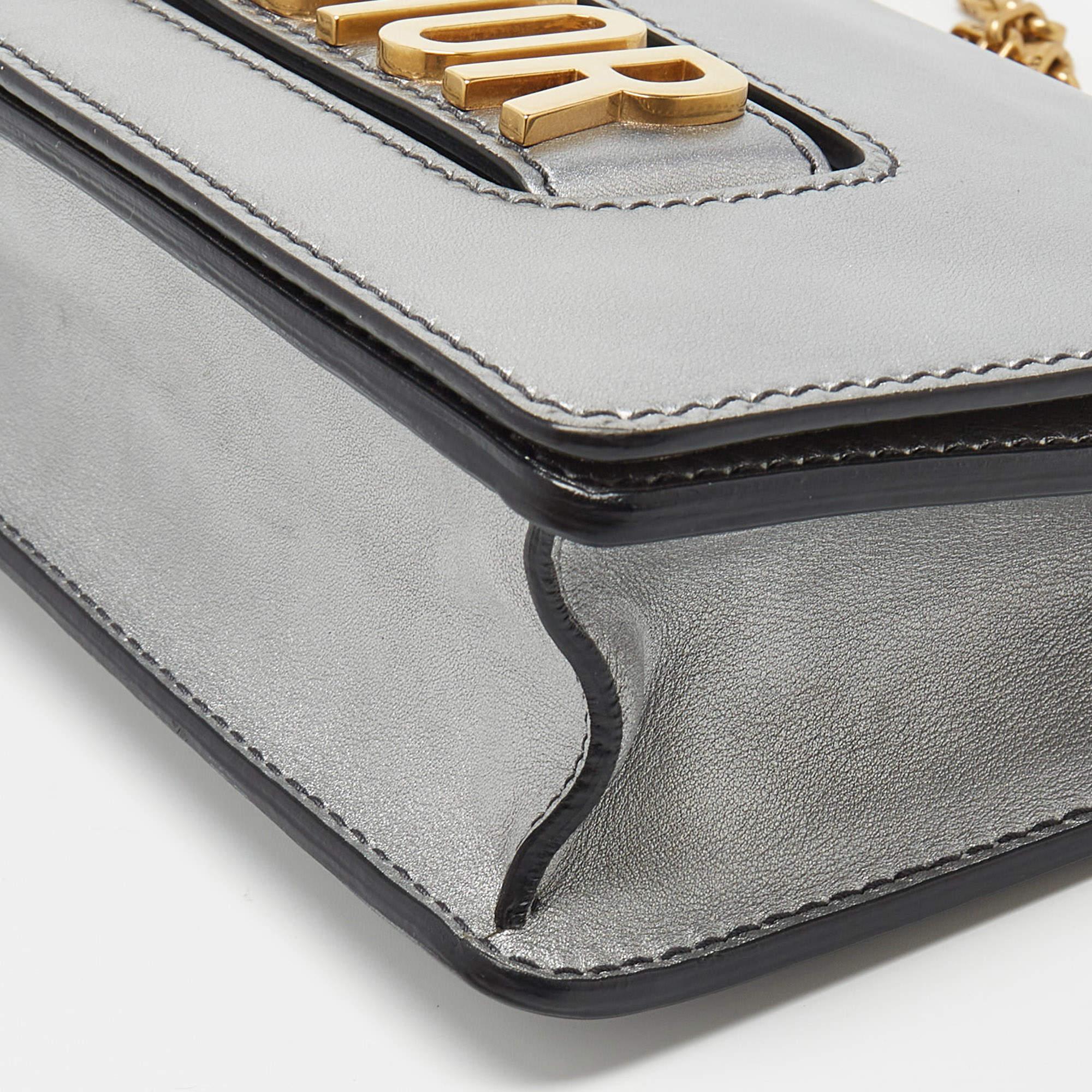 Dior Silver Leather J'adior Flap Shoulder Bag Pour femmes en vente