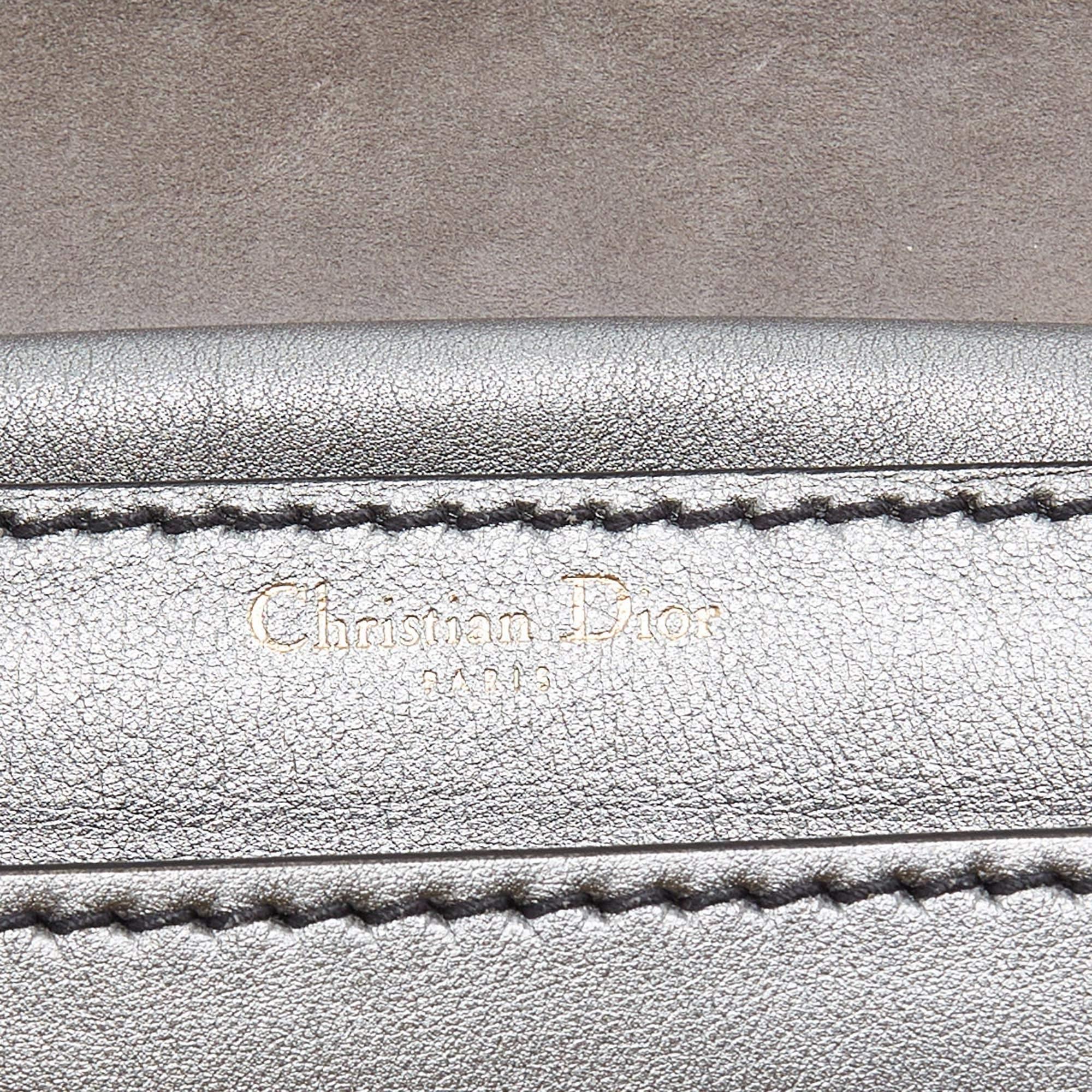 Dior Silver Leather J'adior Flap Shoulder Bag en vente 1