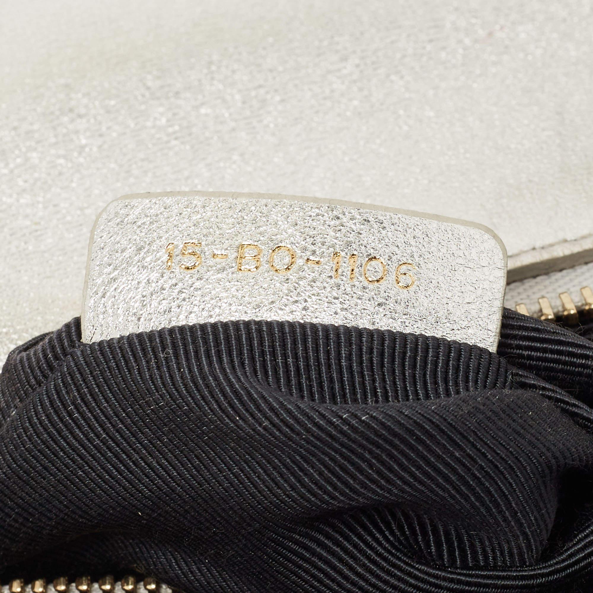 Dior Silver Leather Medium Diorama Flap Shoulder Bag For Sale 3