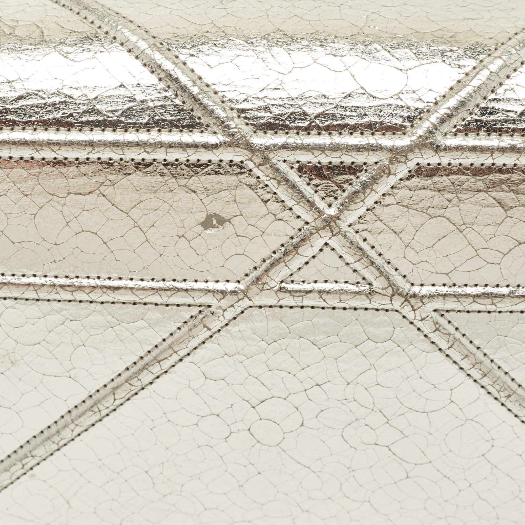 Dior Silver Leather Medium Diorama Flap Shoulder Bag 10