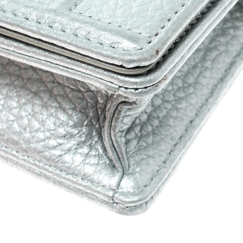Dior Silver Leather Micro Baby Diorama Bag 6