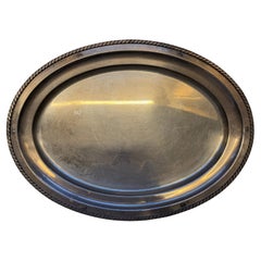 Dior silver metal tray decorated with a braided chain