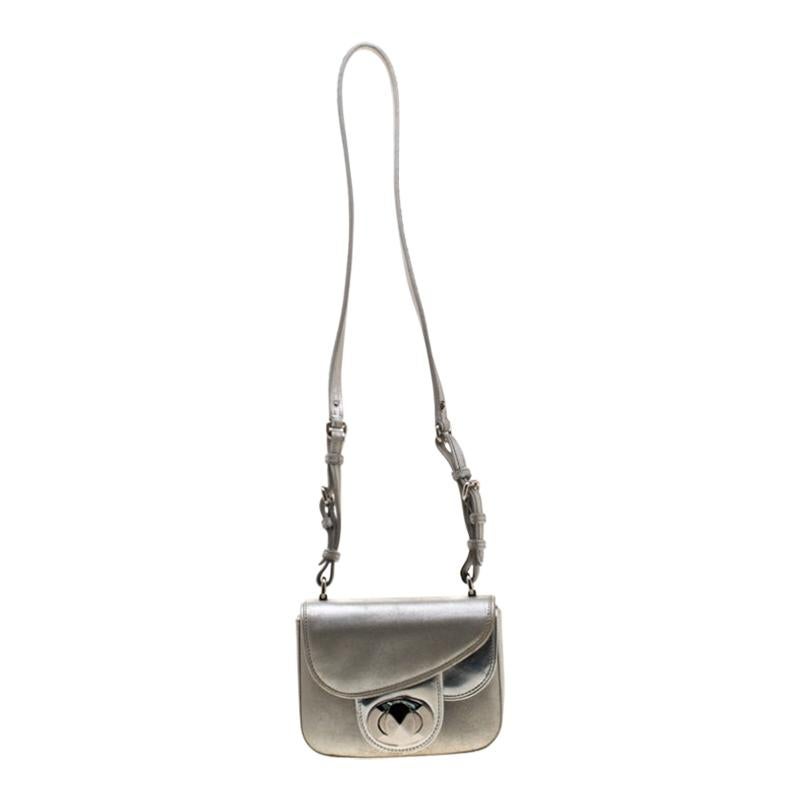 silver metallic crossbody bag