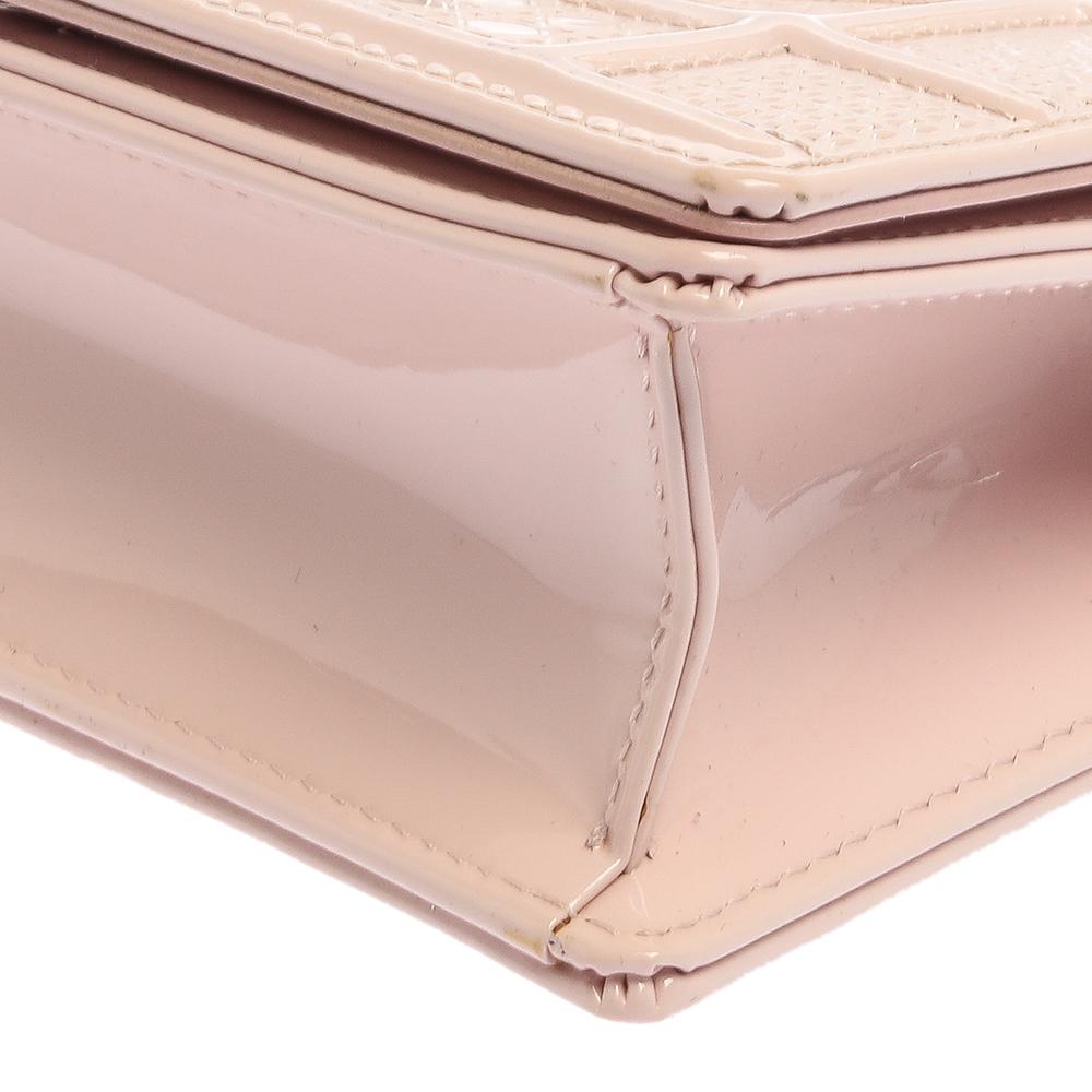 Dior Silver Micro Cannage Patent Leather Baby Diorama Crossbody Bag 4