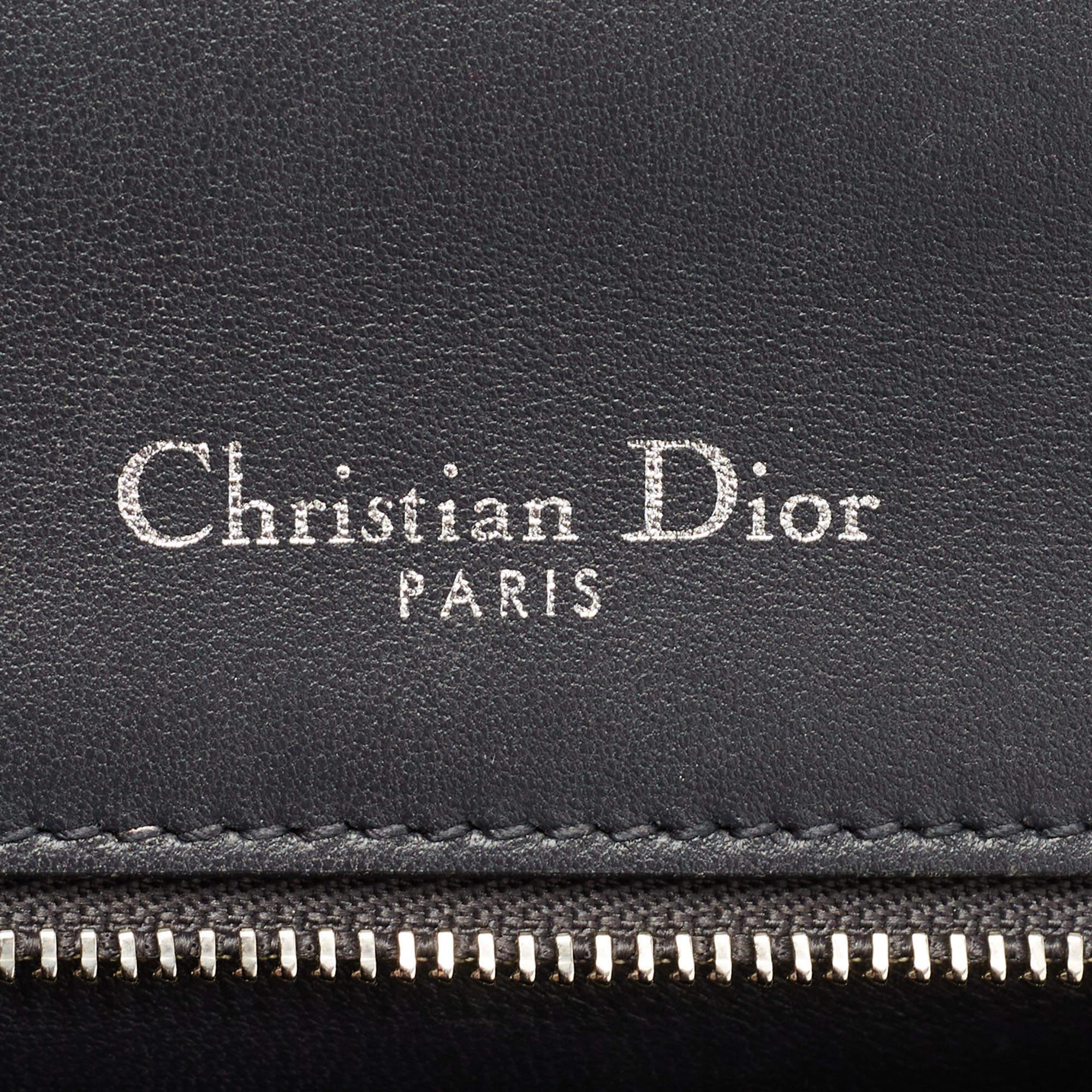 Dior Silver Micro Cannage Patent Leather Medium Diorama Shoulder Bag 6