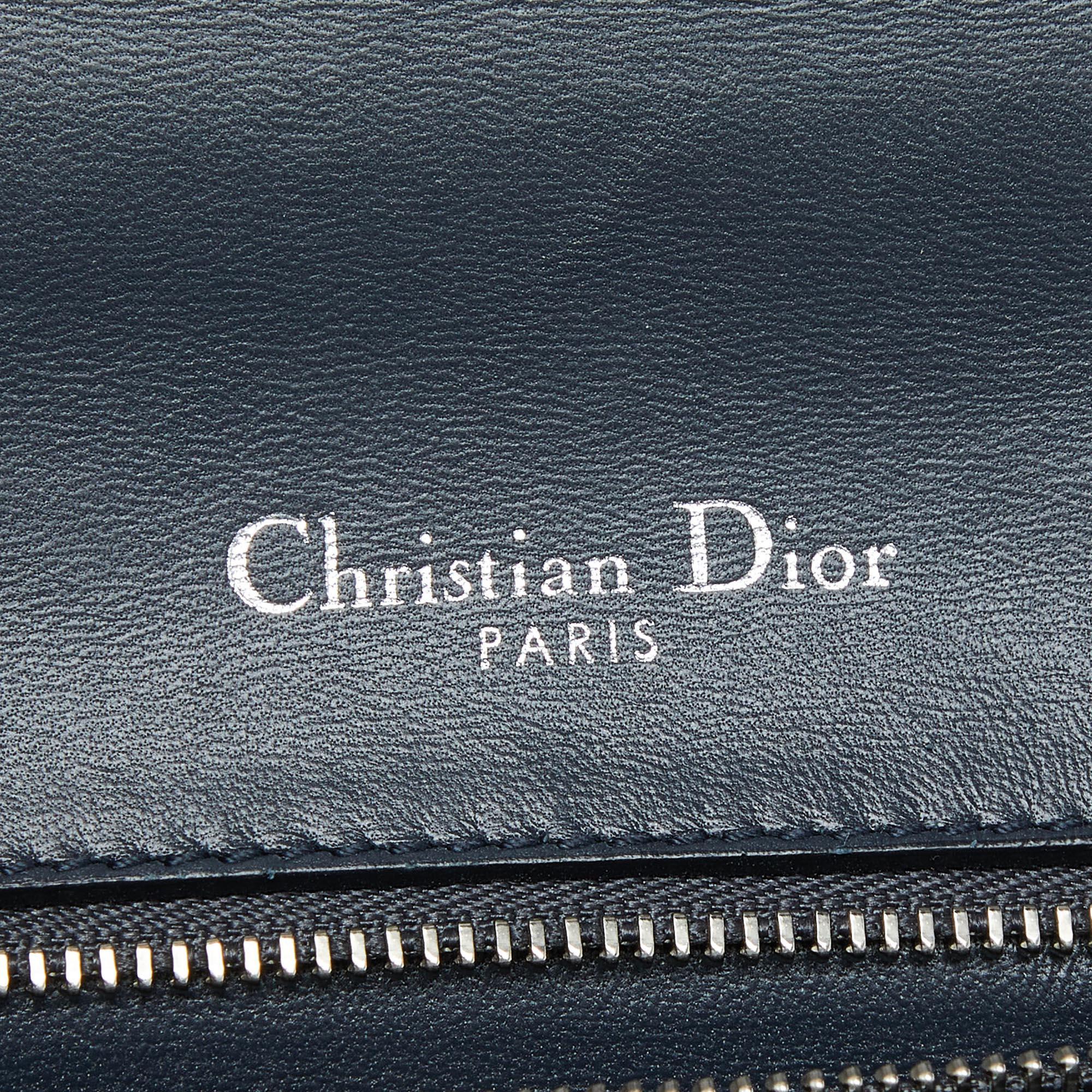 Dior Silver Microcannage Patent Leather Medium Diorama Flap Shoulder Bag 6