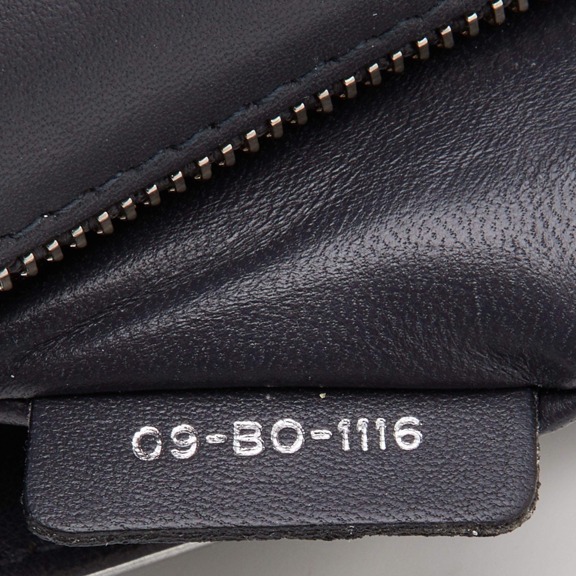 Dior Silver Microcannage Patent Leather Medium Diorama Shoulder Bag 14