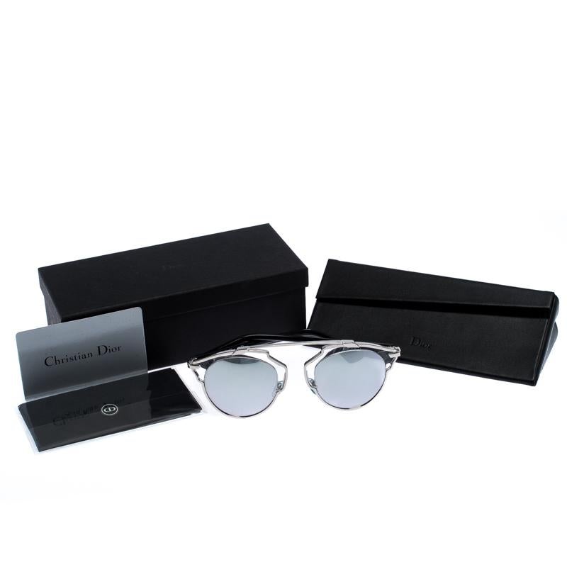Dior Silver Mirror Dior So Real Round Sunglasses 2