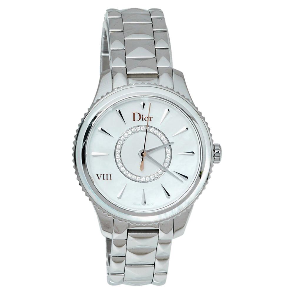 Dior Silver Mother of Pearl Stainless Steel CD152110 Women's Wristwatch 32MM