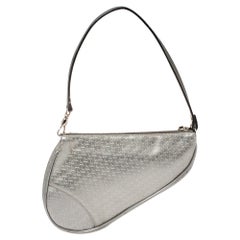 Dior Silver Oblique Matte Leather Saddle Bag