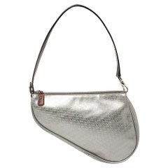 Dior Silver Oblique Matte Leather Saddle Bag