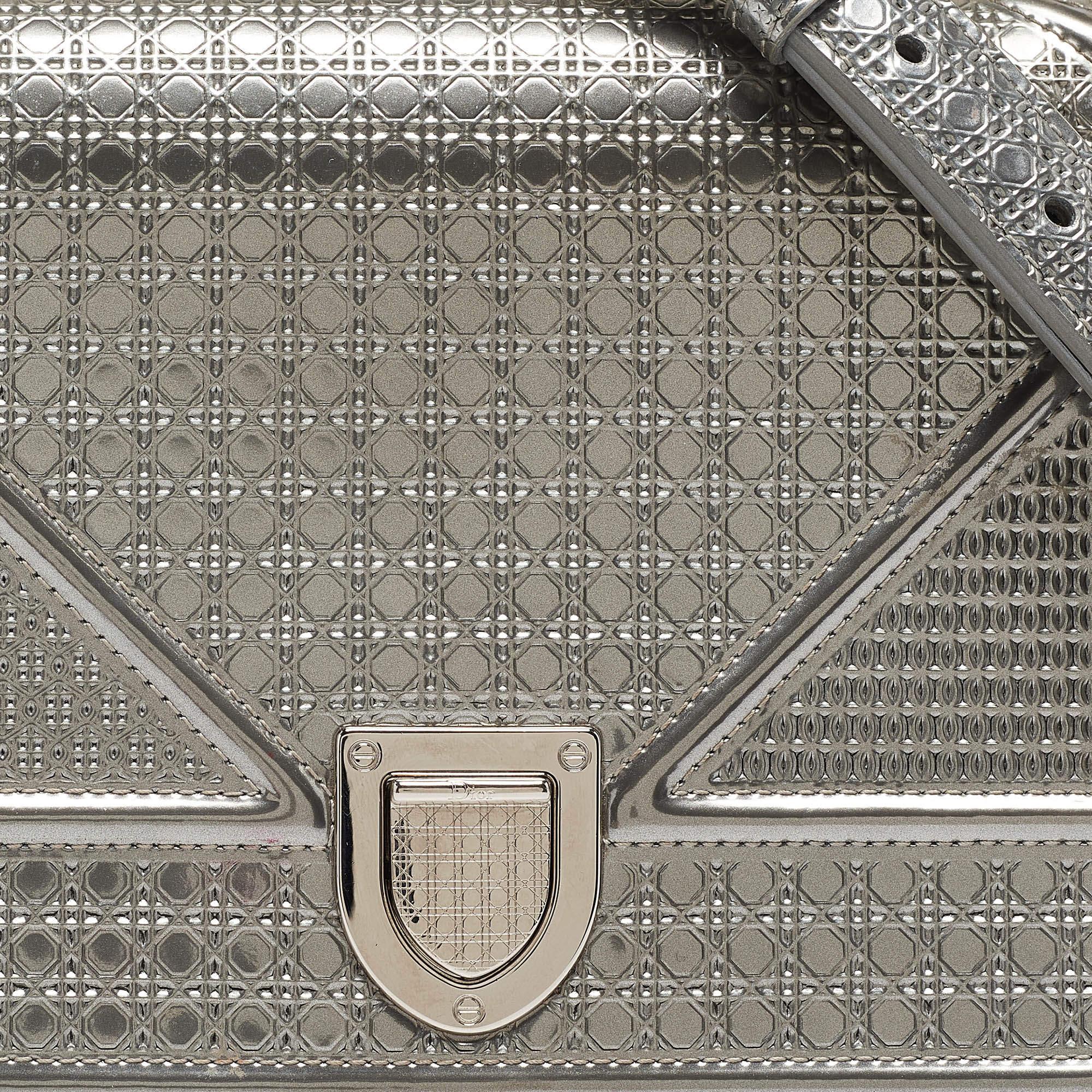 Dior Silver Patent Leather Small Diorama Shoulder Bag 1