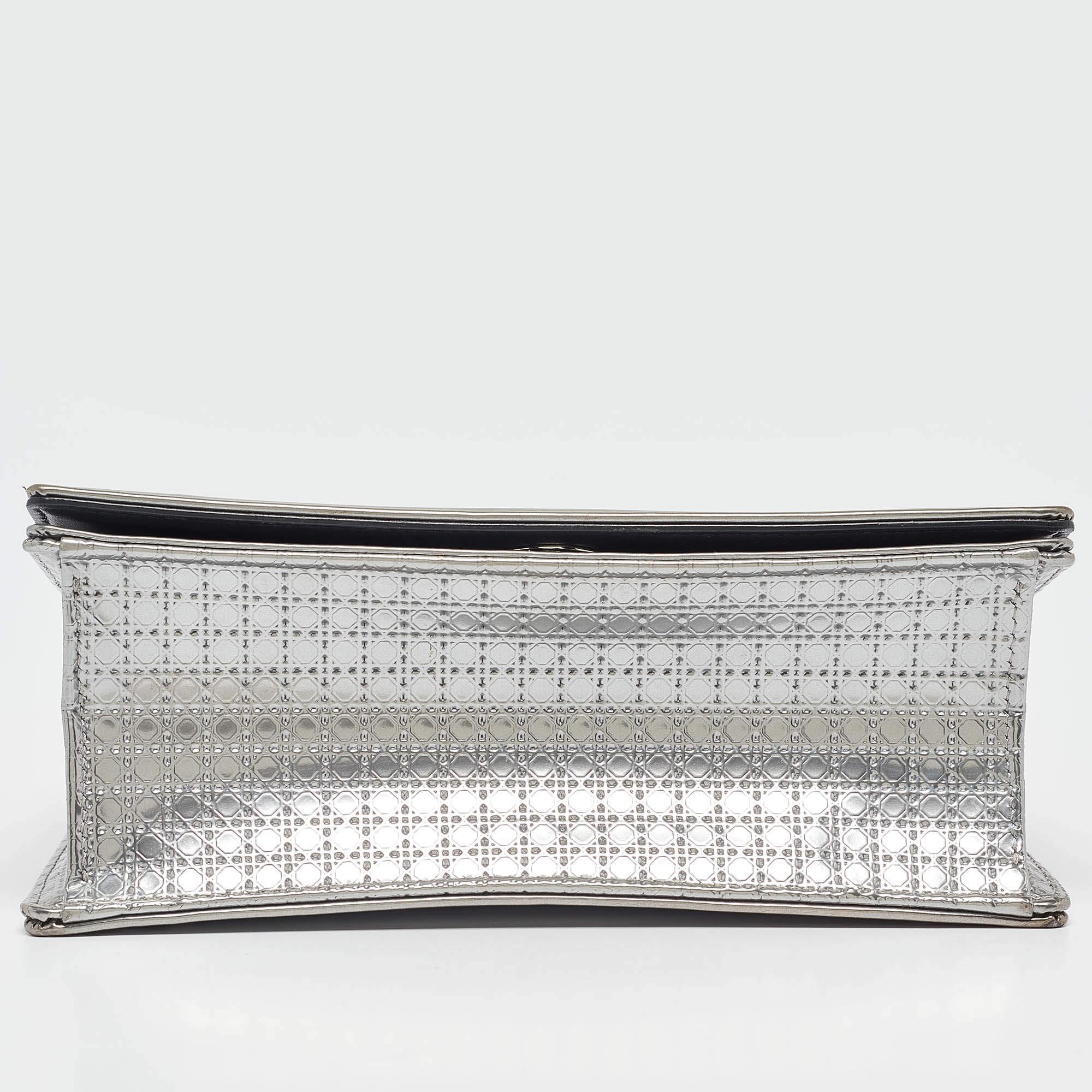 Dior Silver Patent Leather Small Diorama Shoulder Bag 5