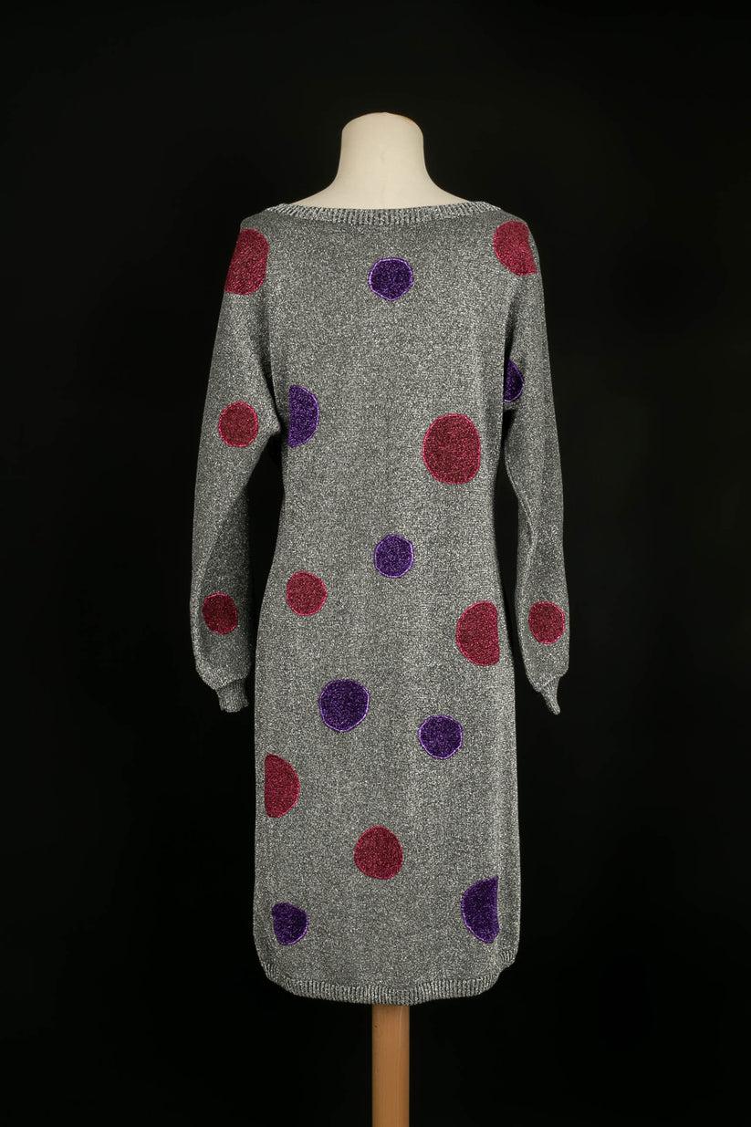 Gray Dior Silver, Purple and Pink Lurex Dress For Sale