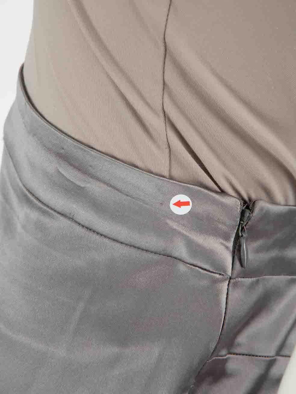 Dior Silver Ruched Knee Length Pencil Skirt Size XL For Sale 2