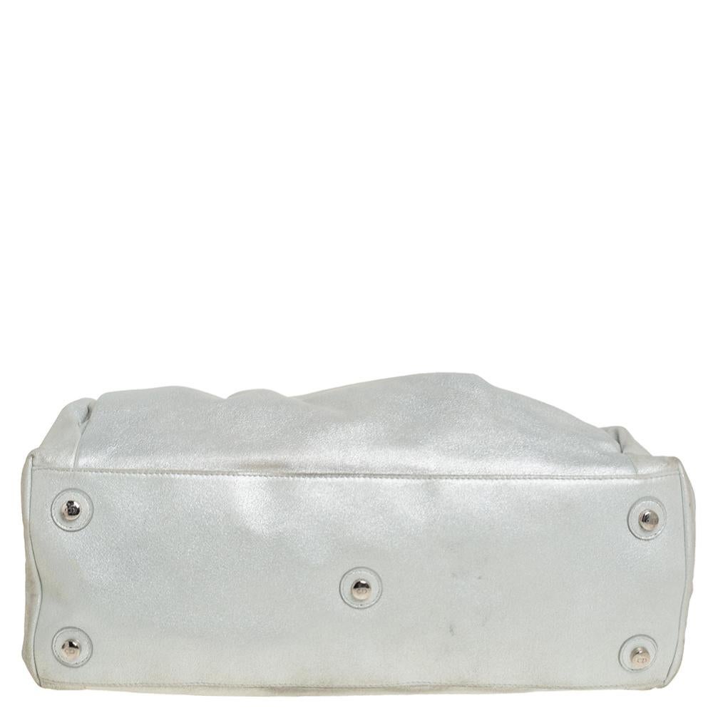 Dior Silver Shimmer Nubuck Leather Le Trente Hobo 5