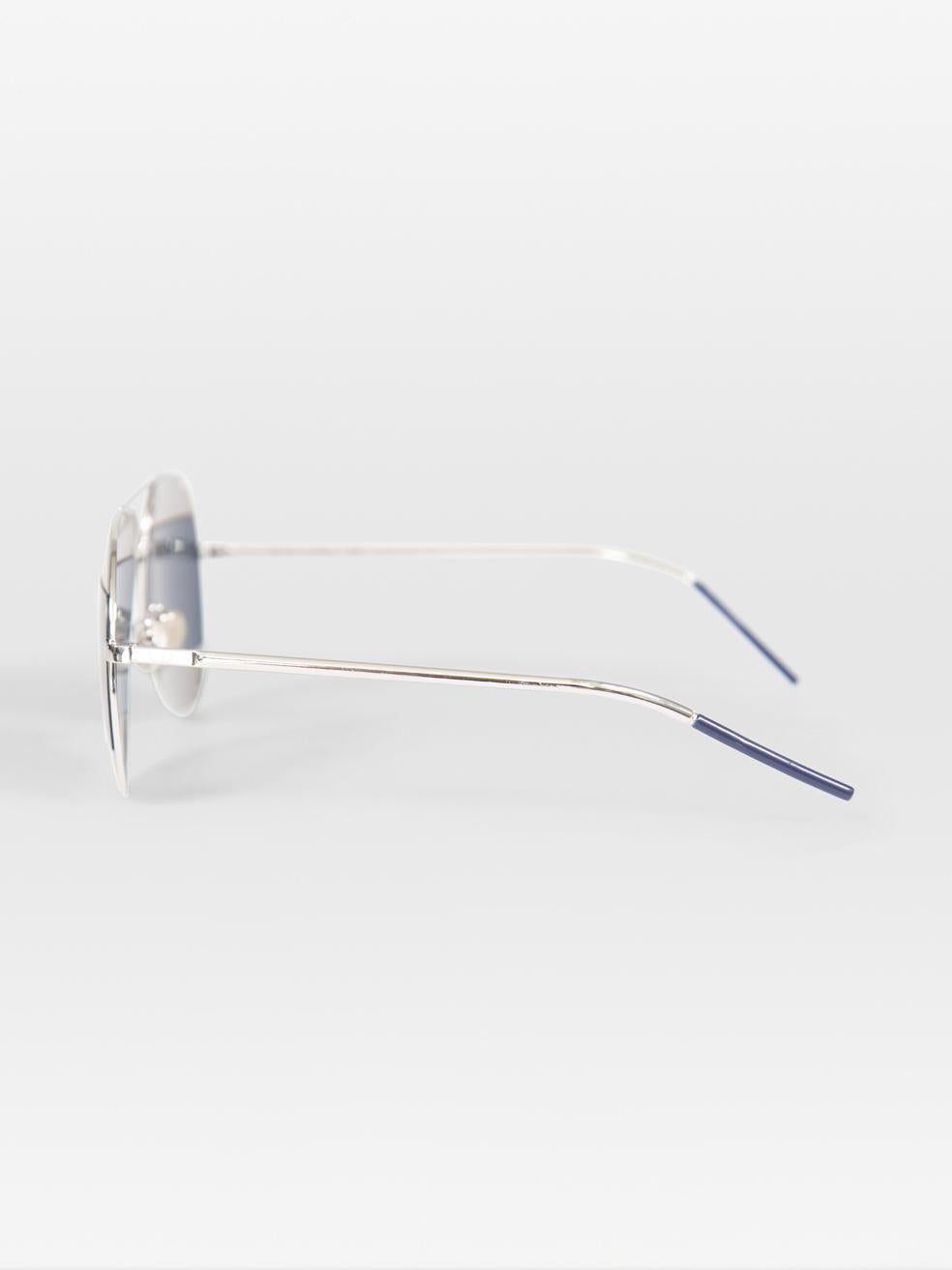 Women's Dior Silver Split Lens Aviator Mirrored Sunglasses For Sale