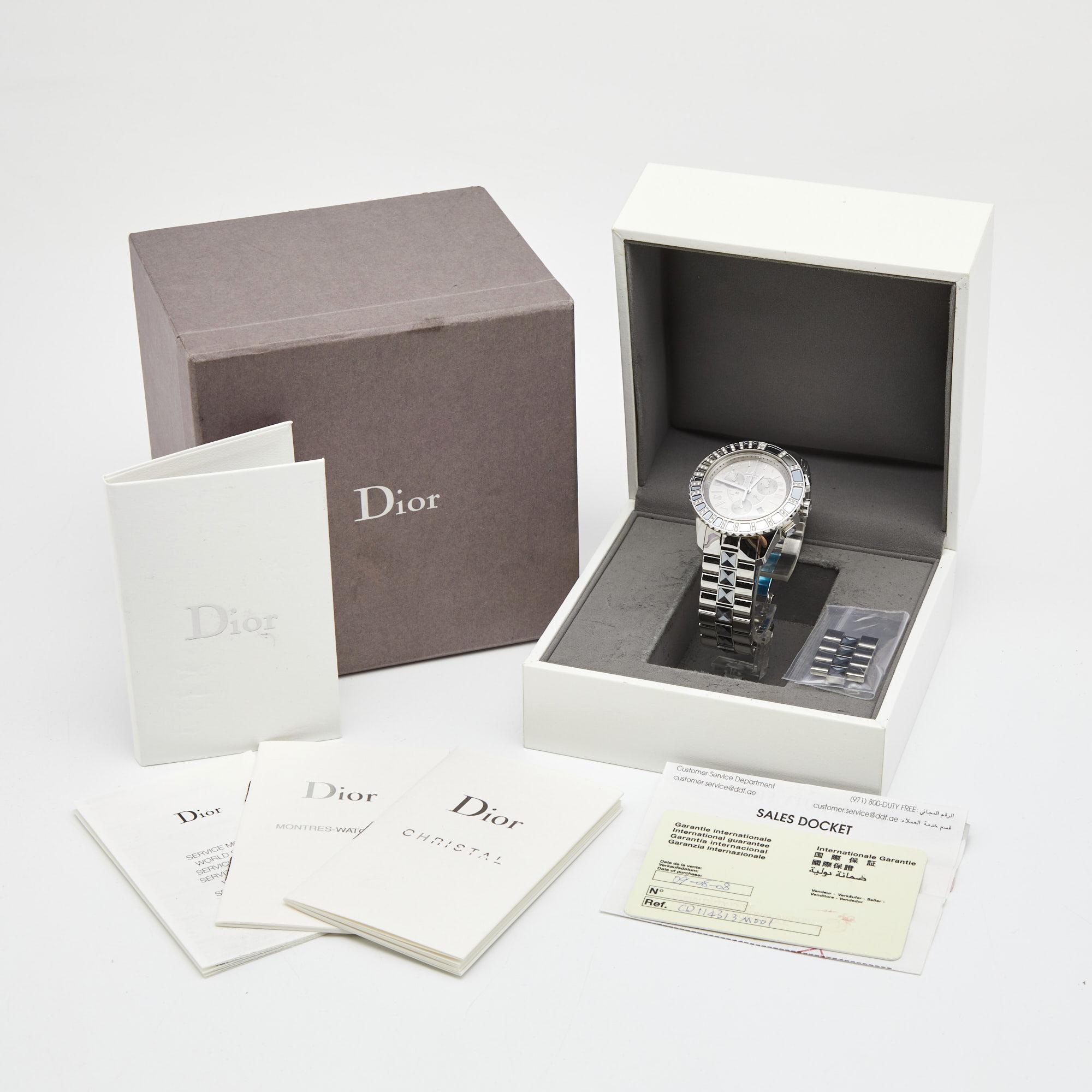 Dior Silver Stainless Steel Diamond Christal CD114313 Women's Wristwatch 38 mm 3