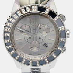 Dior Silver Stainless Steel Diamond Christal CD114313 Women's Wristwatch 38 mm
