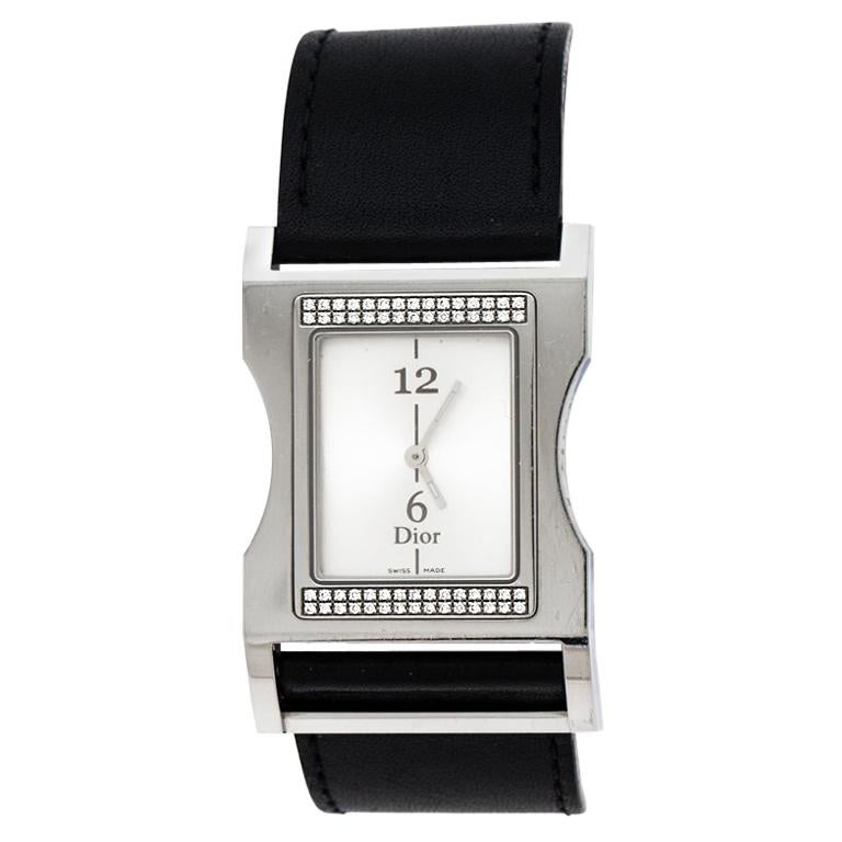 Dior Silver Stainless Steel Diamonds Chris 47 CD033112 Women's Wristwatch 30 mm