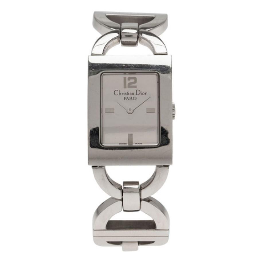 Contemporary Dior Silver Stainless Steel Malice Women's Wristwatch 20MM