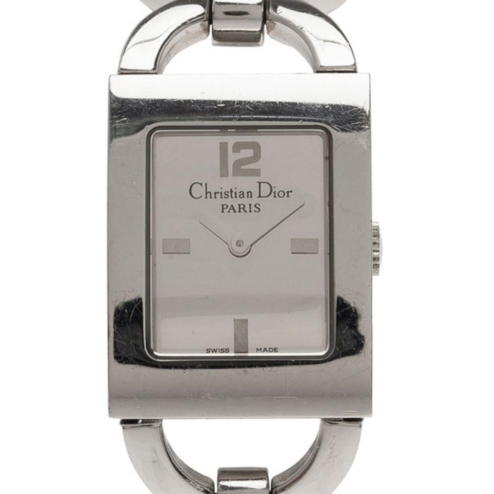 Dior Silver Stainless Steel Malice Women's Wristwatch 20MM In Good Condition In Dubai, Al Qouz 2