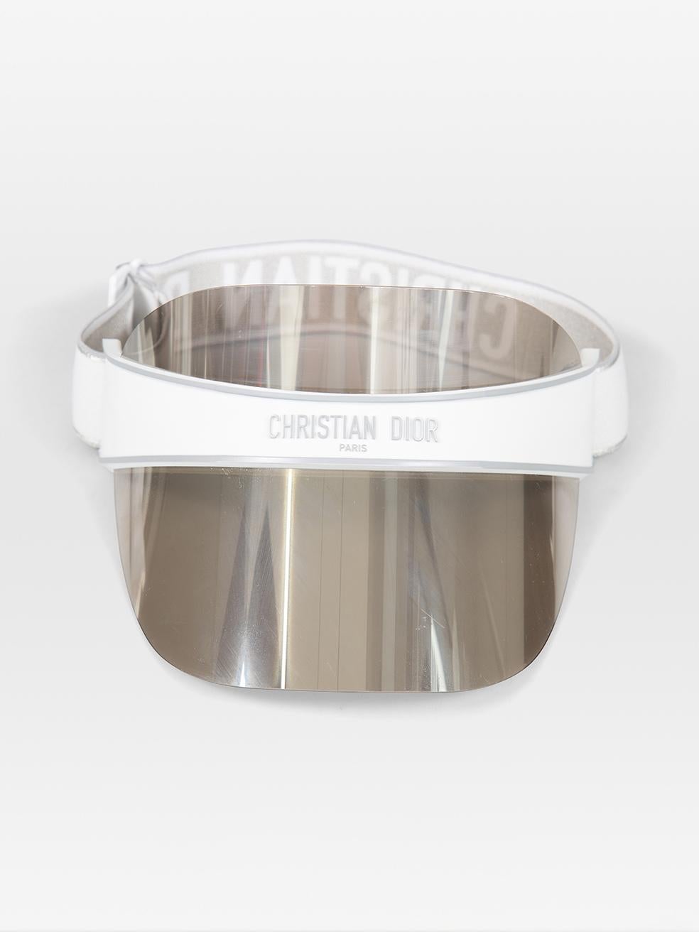 CONDITION is Very good. Minimal wear to the hat / visor is evident. Scratching to the visor and wearing away to the mirror effect on the upper half. Discolouration across the front of the band on this used Dior designer resale item. This accessory