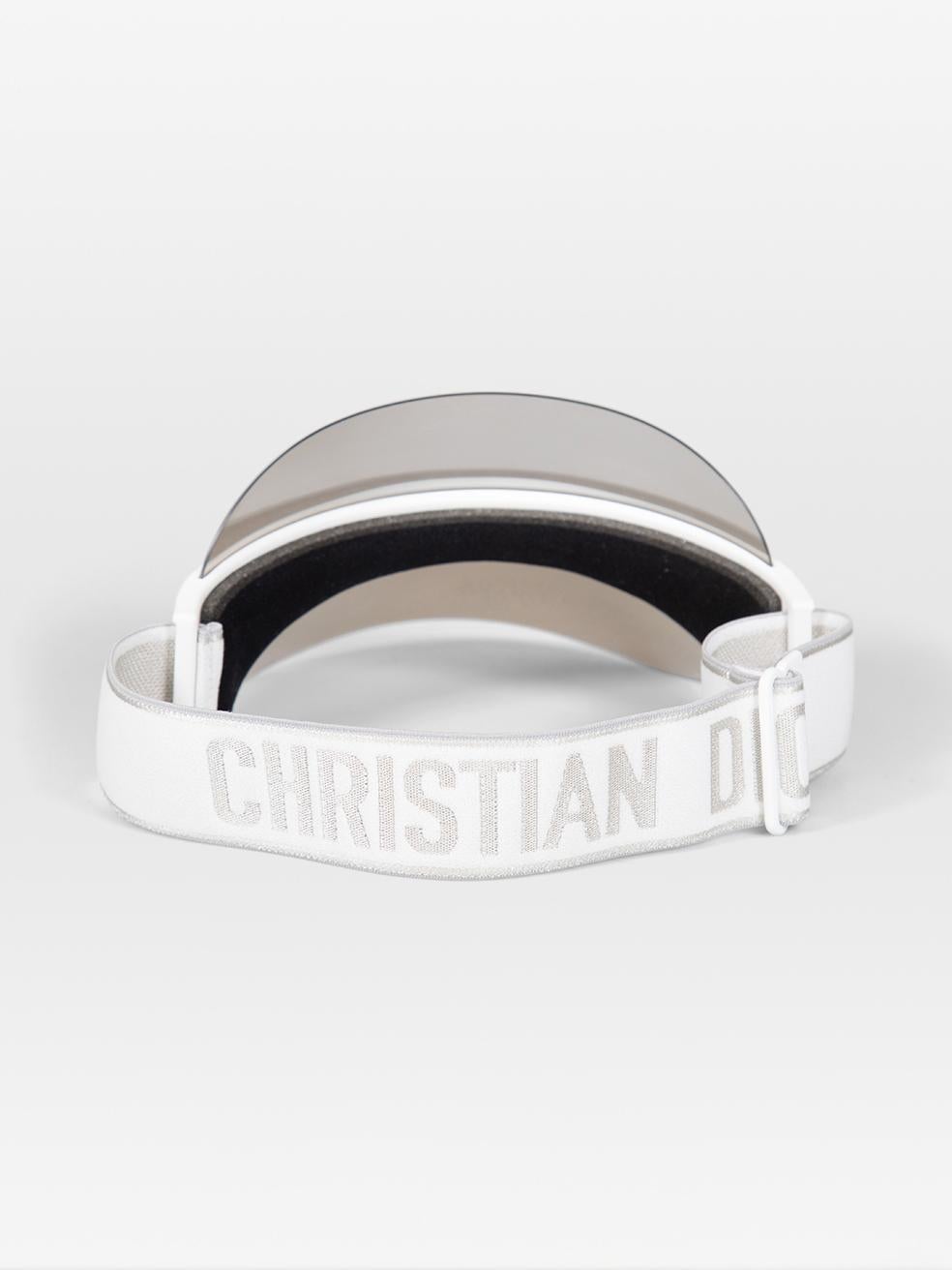 Gray Dior Silver & White Sun Visor Hat For Sale