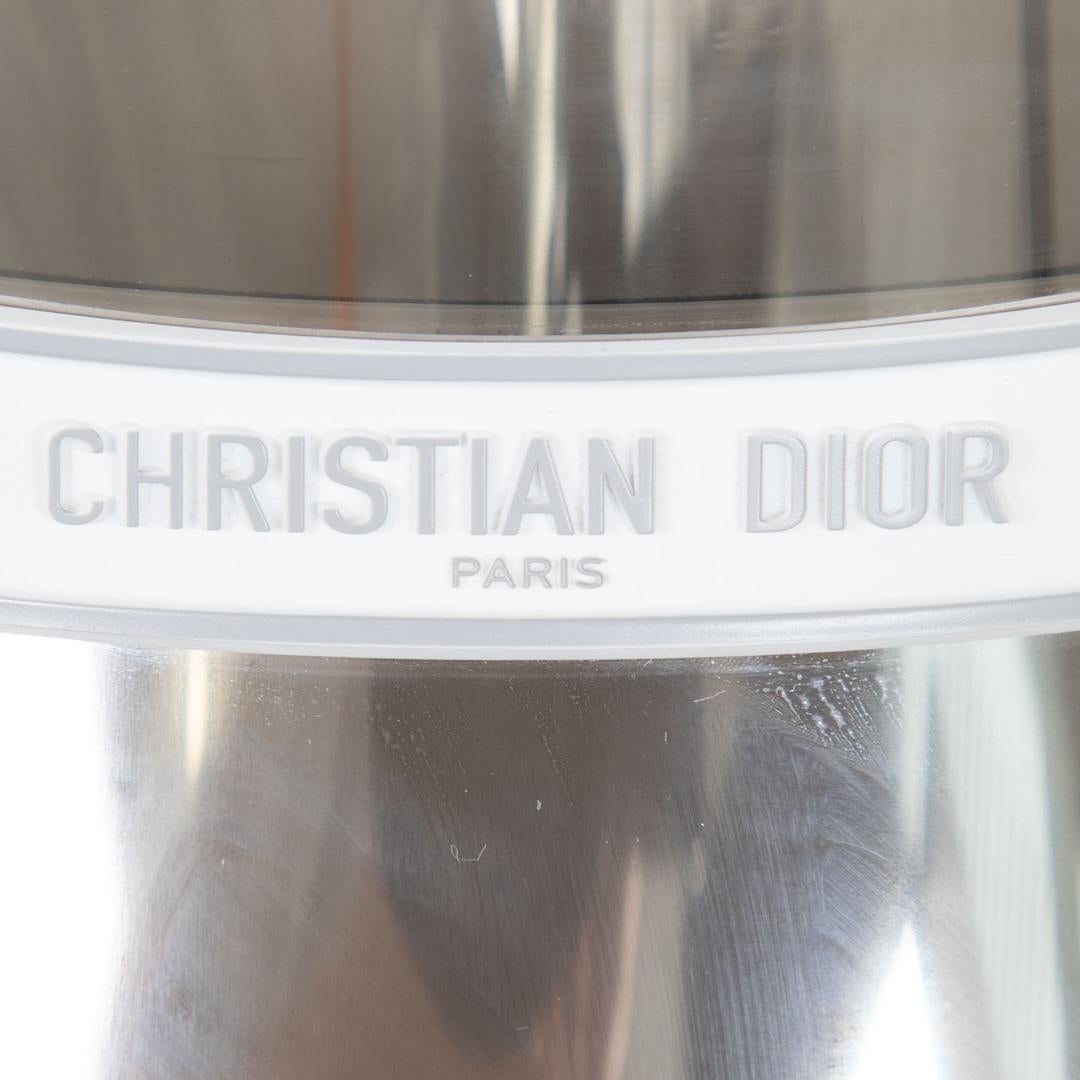 Dior Silver & White Sun Visor Hat In Good Condition For Sale In London, GB