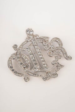 Dior Silvery Brooch with Rhinestones