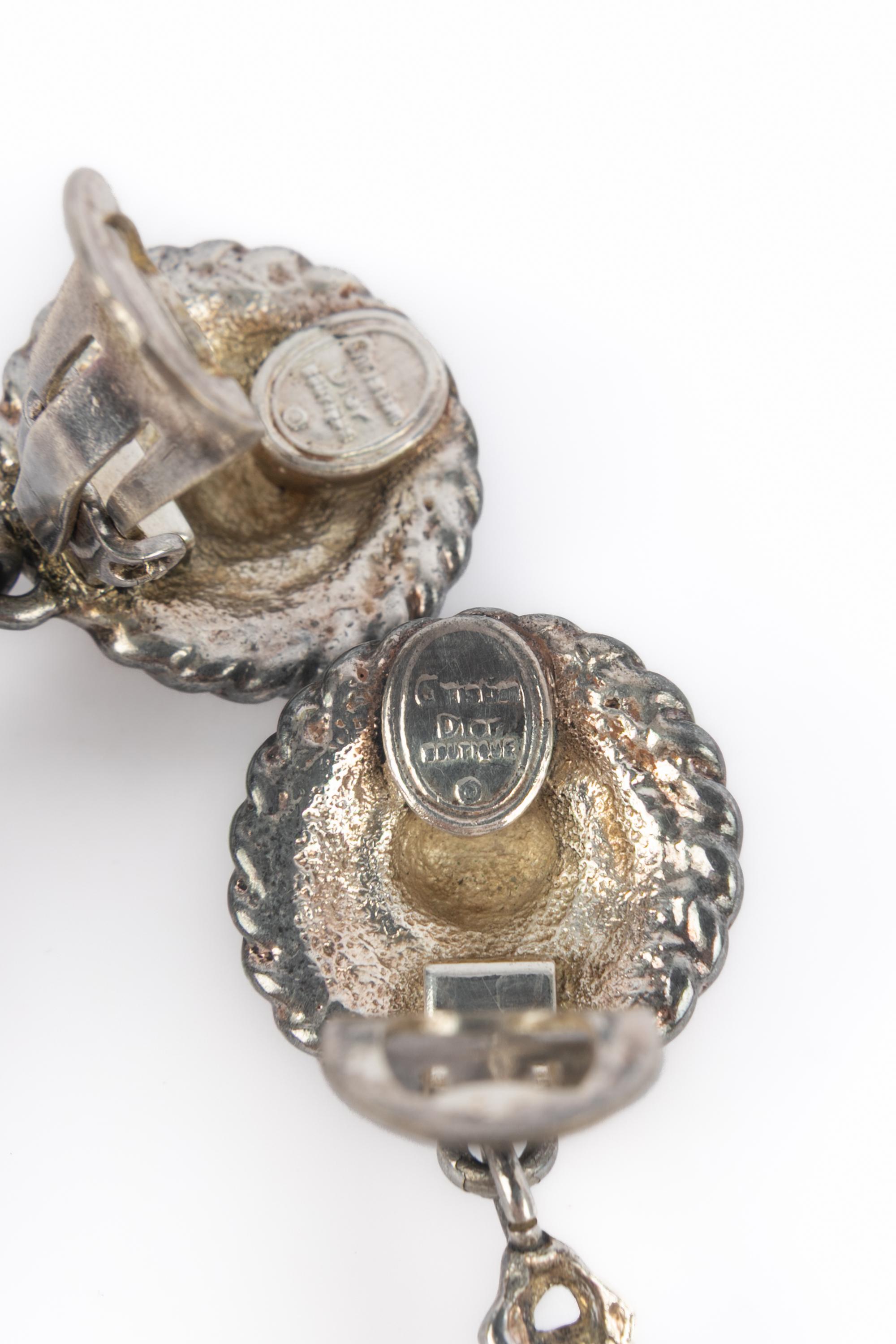 Orecchini argentati Dior 1994 in vendita 3