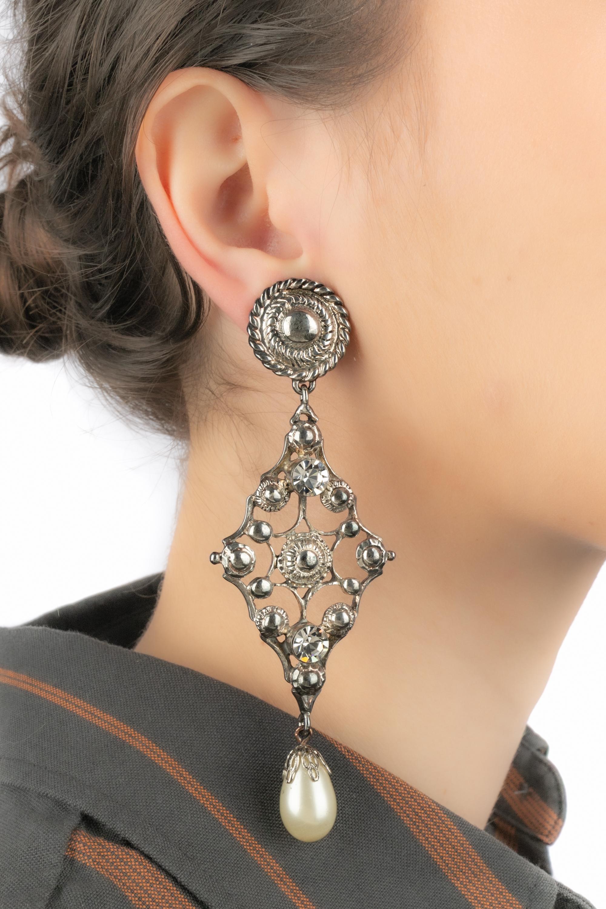 Orecchini argentati Dior 1994 in vendita 4